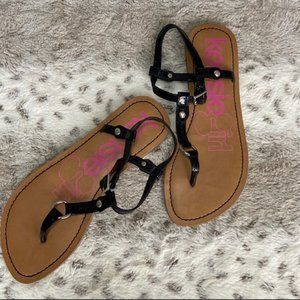 Kensie Girl black strappy gladiator sandals size 7 cute goth whimsigoth summer
